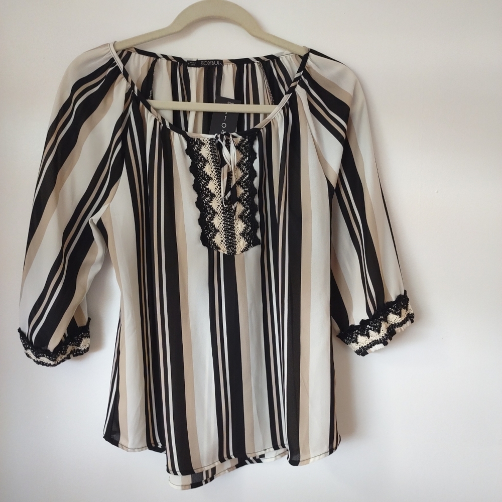 Pullover Color Stripped Blouse Size Small StoryBuk
